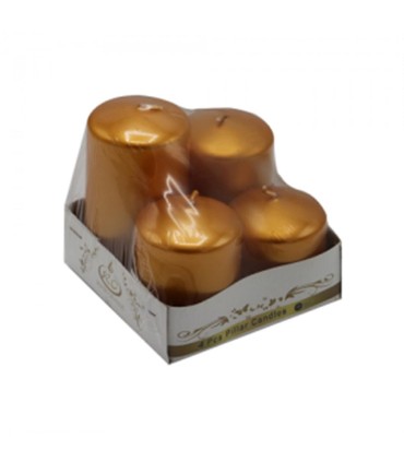 شمع استوانه پك 4 سايز با قطر5 طلايي / نقره اي رويا