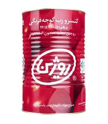 رب گوجه 4300 گرم قوطي كليددار روژين