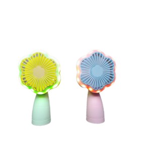 پنكه شارژي ال اي دي دار طرح گل